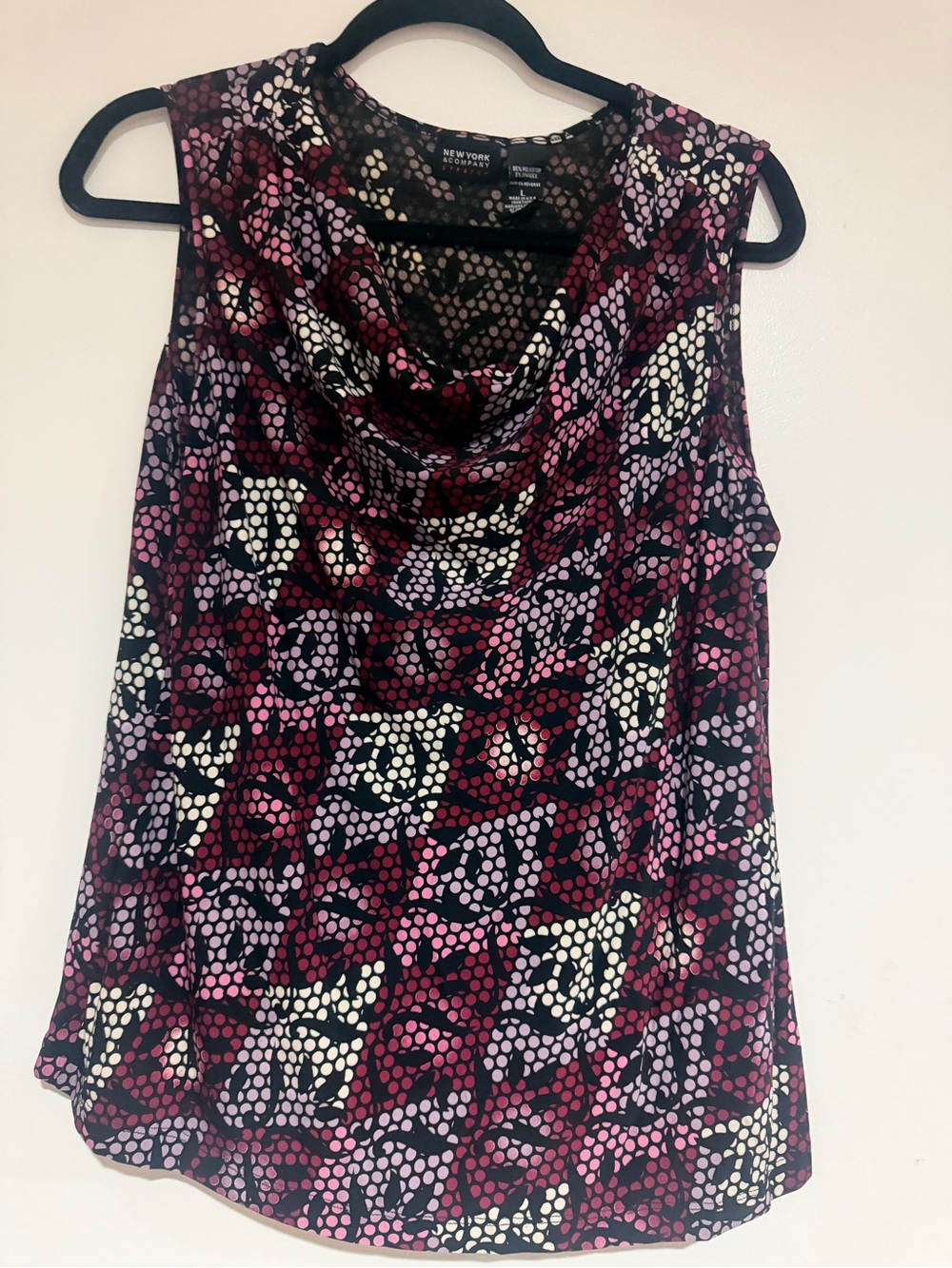 New York & Company Sleeveless Cowl Neck Camisole in Burgundy, Pink, Purple Black